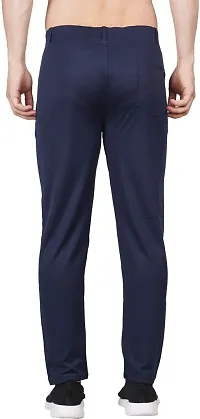 Mevan Comfortable Blue Polyester Spandex Regular Track Pants For Men-thumb1