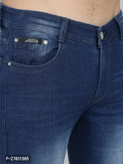 Classic Blue Denim Solid Jeans For Men-thumb5