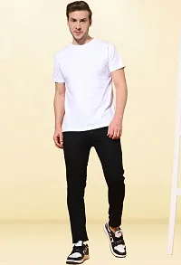 Stylish Black Denim Solid Mid-Rise Jeans For Men-thumb2