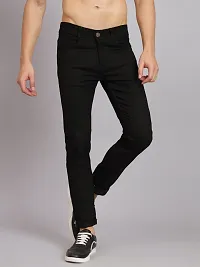 Stylish Black Cotton Blend Mid-Rise Jeans For Men-thumb2