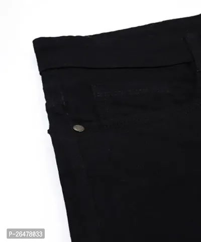 Stylish Black Denim Mid-Rise Jeans For Men-thumb4