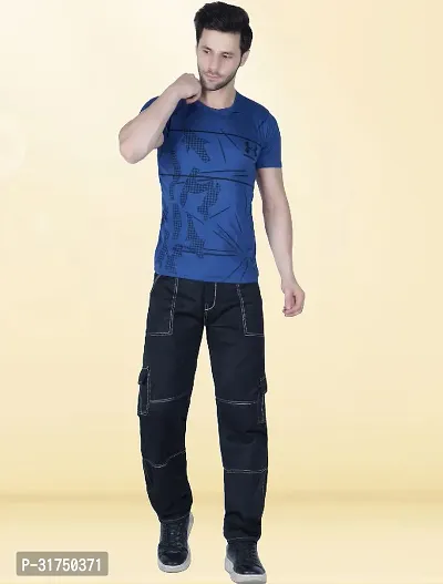 Stylish Black Denim Solid Mid-Rise Jeans For Men-thumb3