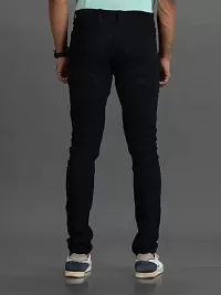 Stylish Black Denim Solid Regular Fit Jeans For Men-thumb1