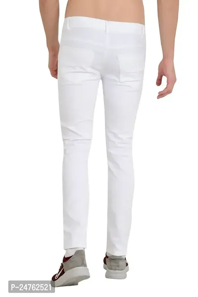 COMFITS Men's Regular Tapred Slim Fit Jeans (32) White-thumb2