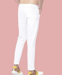 Stylish White Denim Solid Mid Rise Jeans For Men-thumb1