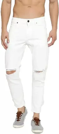 COMFITS Men's Boys Stylish Casual Knee Cut Jeans (34)