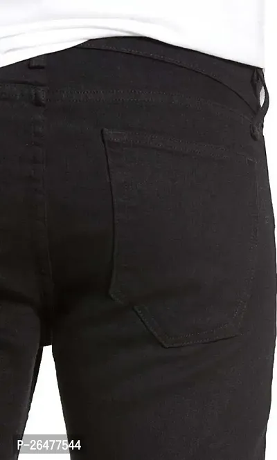 Stylish Black Denim Mid-Rise Jeans For Men-thumb3