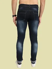 Classic Blue Cotton Blend Solid Jeans For Men-thumb1