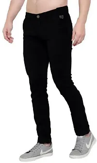 Stylish Black Denim Mid-Rise Jeans For Men-thumb2