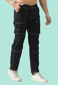 Stylish Denim Black Tapered Fit Mid-Rise Jeans For Men-thumb2