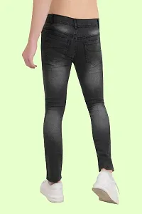Stylish Cotton Blend Slim Fit Jeans For Men-thumb1