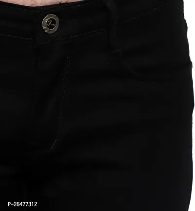 Stylish Black Cotton Blend Mid-Rise Jeans For Men-thumb5