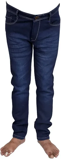 Stylish Blue Cotton Blend Mid-Rise Jeans For Men-thumb0