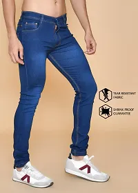 Classic Blue Denim Solid Jeans For Men-thumb3