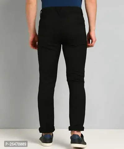 Stylish Black Denim Mid-Rise Jeans For Men-thumb2