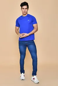 Classic Blue Denim Solid Jeans For Men-thumb2