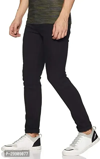 Stylish Black Cotton Blend Mid-Rise Jeans For Men-thumb3