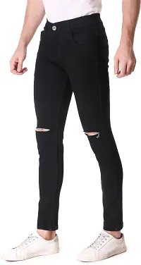 Stylish Black Denim Mid-Rise Jeans For Men-thumb2