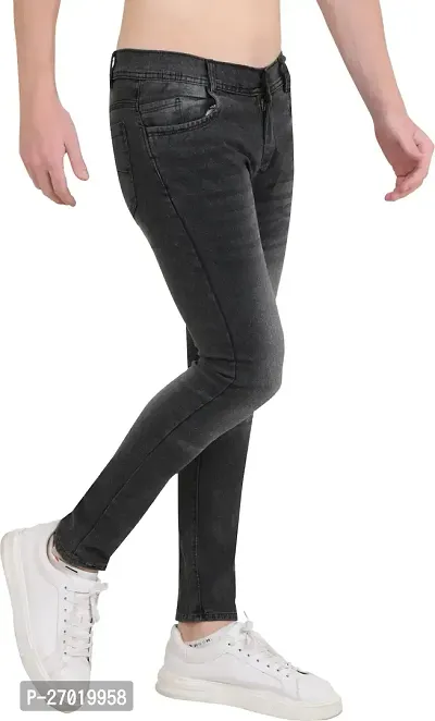 Stylish Cotton Blend Slim Fit Jeans For Men-thumb3