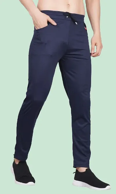 Elegant Polyester Spandex Regular Track Pants For Men And Boys