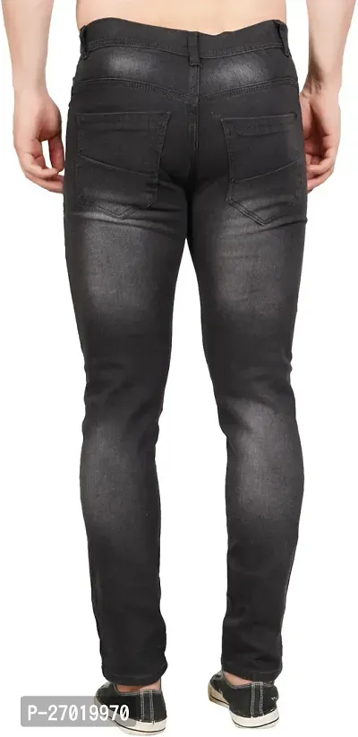 Stylish Cotton Blend Slim Fit Jeans For Men-thumb2