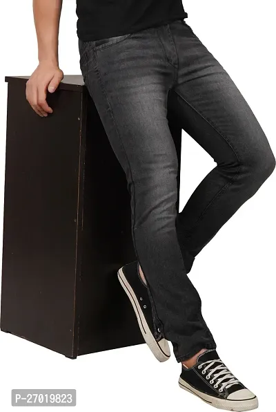 Stylish Cotton Blend Slim Fit Jeans For Men-thumb0