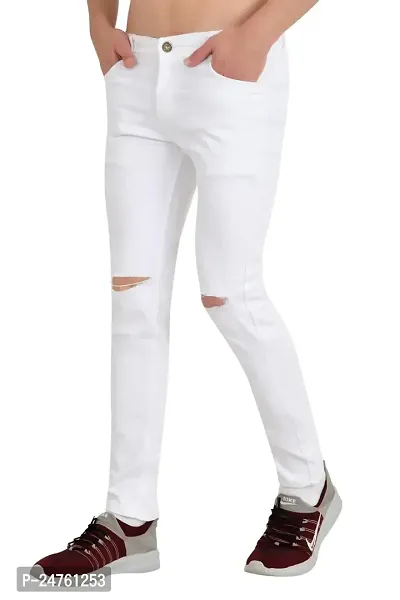 COMFITS Men's Regular Tapered Slit Cut Jeans (26) White-thumb3