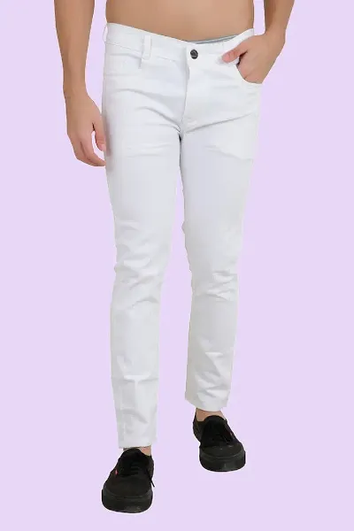 MEN PLAIN WHITE JEANS