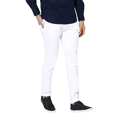 Stylish Denim Solid Regular Fit Mid-Rise Jeans For Men