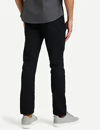 Stylish Black Cotton Blend Solid Slim Fit Mid-Rise Jeans For Men-thumb1