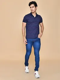 Classic Blue Denim Solid Jeans For Men-thumb4