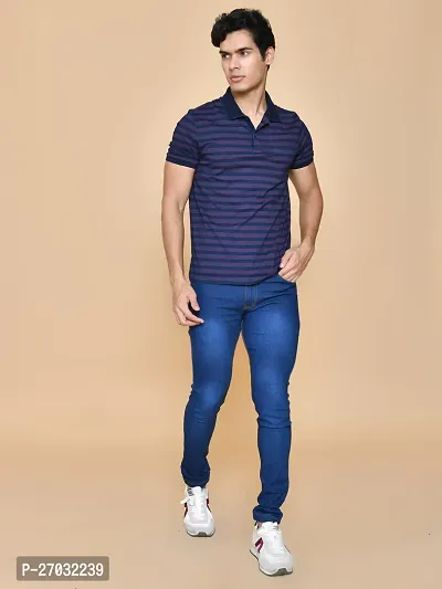 Classic Blue Denim Solid Jeans For Men-thumb5