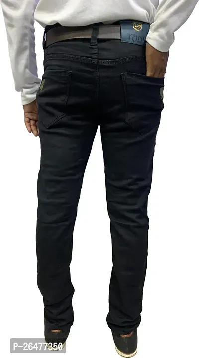 Stylish Black Polycotton Mid-Rise Jeans For Men-thumb3