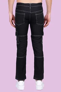 Stylish Black Solid Regular Fit Denim Jeans For Men-thumb1