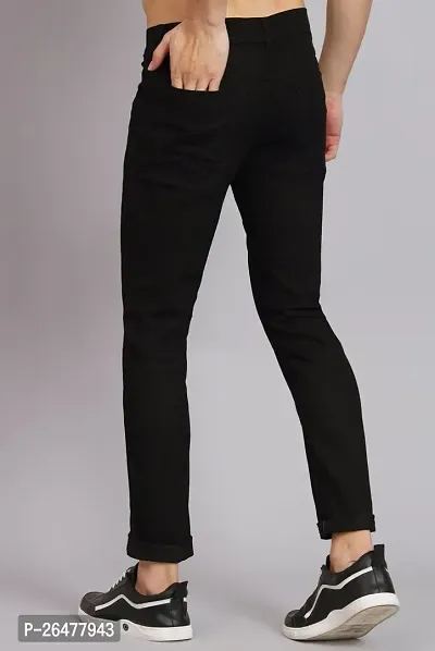 Stylish Black Cotton Blend Mid-Rise Jeans For Men-thumb2