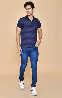 Classic Blue Denim Solid Jeans For Men-thumb2