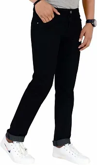 Stylish Black Cotton Blend Mid-Rise Jeans For Men-thumb2