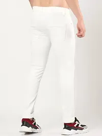 Stylish White Cotton Blend Mid-Rise Jeans For Men-thumb1