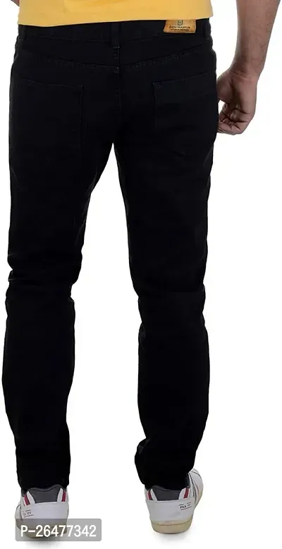 Stylish Black Denim Mid-Rise Jeans For Men-thumb2