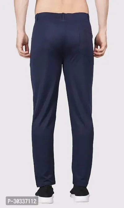 Mevan Comfortable Blue Polyester Spandex Regular Track Pants For Men-thumb2