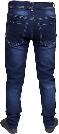 Stylish Blue Cotton Blend Mid-Rise Jeans For Men-thumb1