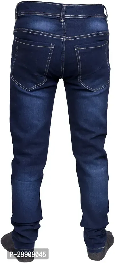 Stylish Blue Cotton Blend Mid-Rise Jeans For Men-thumb2