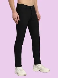 Stylish Black Denim Solid Mid-Rise Jeans For Men-thumb2