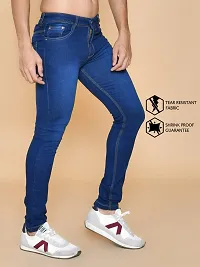 Classic Blue Denim Solid Jeans For Men-thumb2