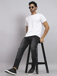 Stylish Cotton Blend Slim Fit Jeans For Men-thumb2