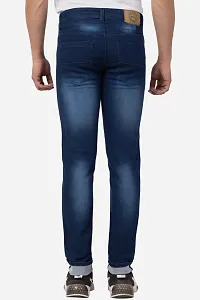 Classic Blue Cotton Blend Solid Jeans For Men-thumb1