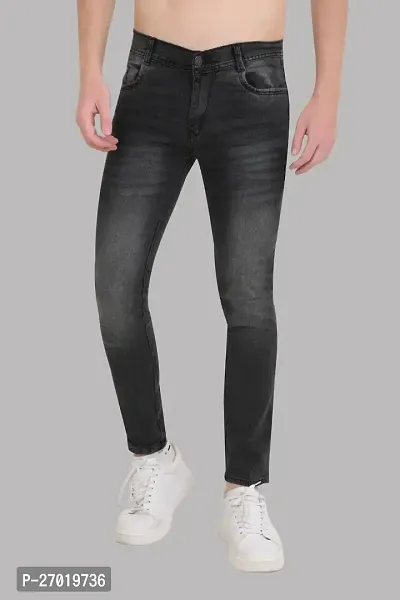 Stylish Cotton Blend Regular Fit Jeans For Men-thumb0