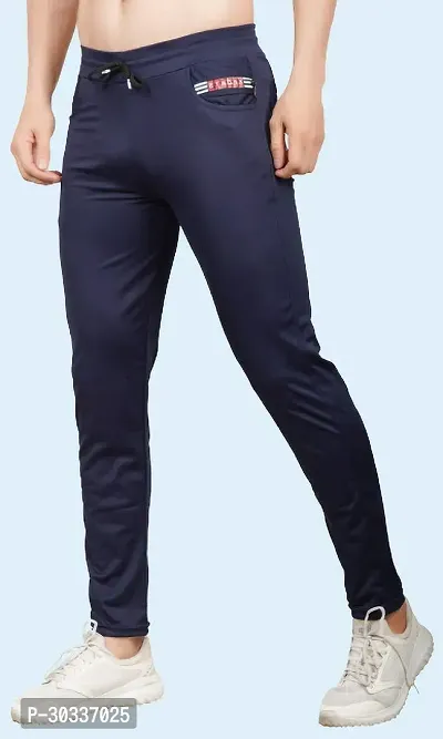 Mevan Comfortable Blue Polyester Spandex Regular Track Pants For Men