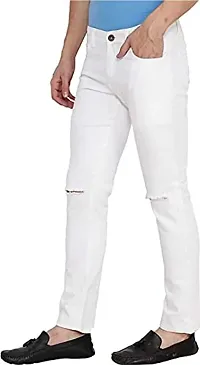 COMFITS Men's Slit Cut Regular Fit Jeans (30) White-thumb2