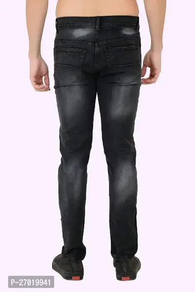 Stylish Cotton Blend Slim Fit Jeans For Men-thumb2